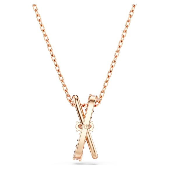 Hyperbola pendant, Mixed cuts, Twist, White, Rose gold-tone plated - Swarovski, 5689788