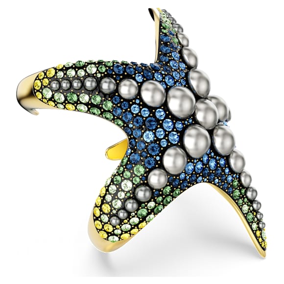 Idyllia cuff, Crystal pearls, Starfish, Multicolored, Gold-tone plated - Swarovski, 5689914