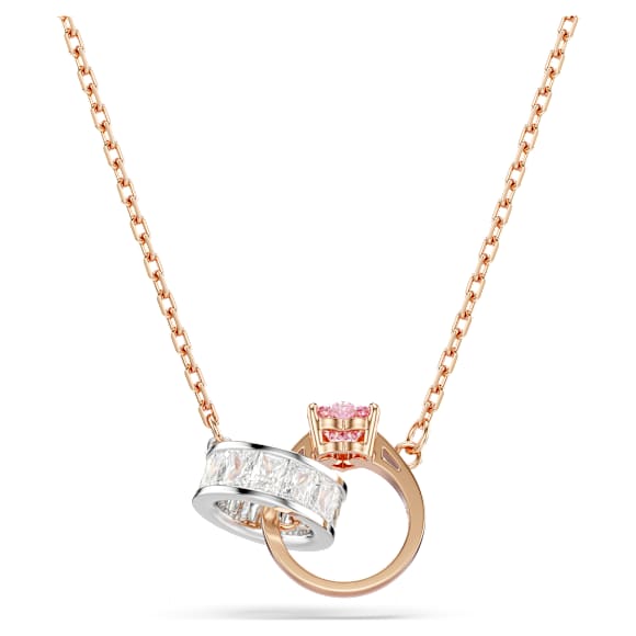 Connexus pendant, Mixed cuts, Heart, White, Mixed metal finish - Swarovski, 5690036