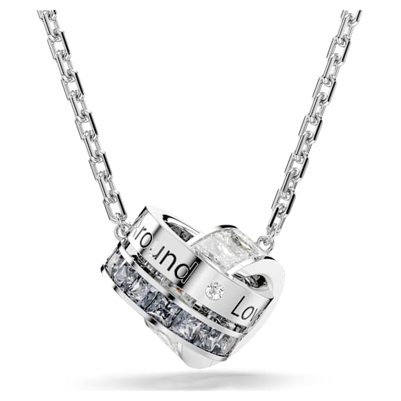 Connexus pendant, Mixed cuts, `Love is around`, Grey, Rhodium plated - Swarovski, 5690040