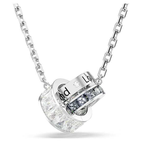 Connexus pendant, Mixed cuts, `Love is around`, Grey, Rhodium plated - Swarovski, 5690040