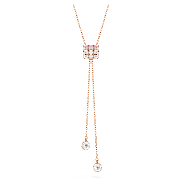 Connexus Y 字形鏈墜, 混合式切割, `Love is around`, 粉紅色, 鍍玫瑰金色調 - Swarovski, 5690044