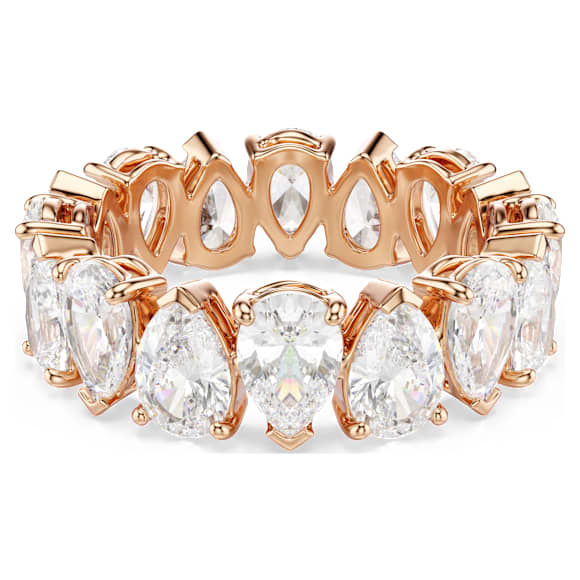 Anello Matrix Vittore, Taglio Pear, Bianco, Finitura oro rosa 18K - Swarovski, 5690093