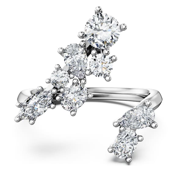 Galaxy overlappende ring, Laboratorium-diamanten 1,25 ct tw, Verschillende vormen, 18K witgoud - Swarovski, 5690403