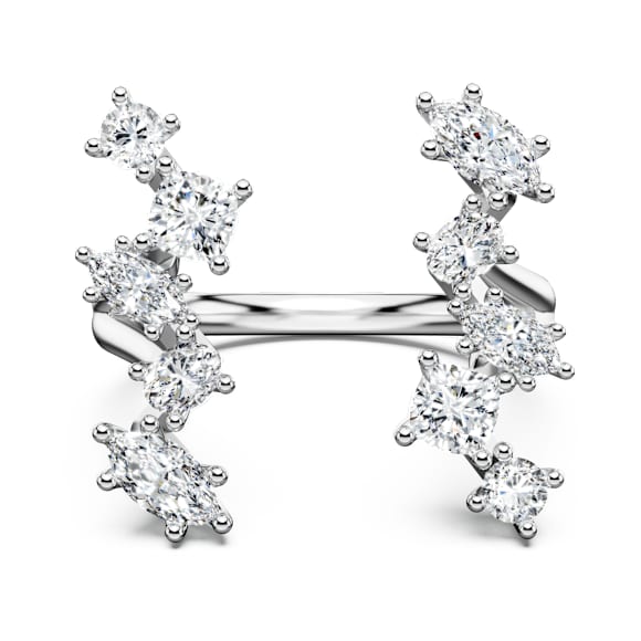 Galaxy open ring, Lab-grown diamonds 1.25 ct tw, Mixed shapes, 18K white gold - Swarovski, 5690404