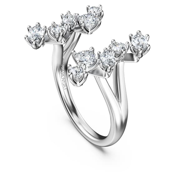 Galaxy open ring, Lab-grown diamonds 1.25 ct tw, Mixed shapes, 18K white gold - Swarovski, 5690404