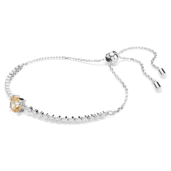 Matrix Tennis Armband, Verschiedene Schliffe, Gelb, Rhodiniert - Swarovski, 5690694