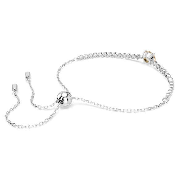 Matrix Tennis Armband, Verschiedene Schliffe, Gelb, Rhodiniert - Swarovski, 5690694