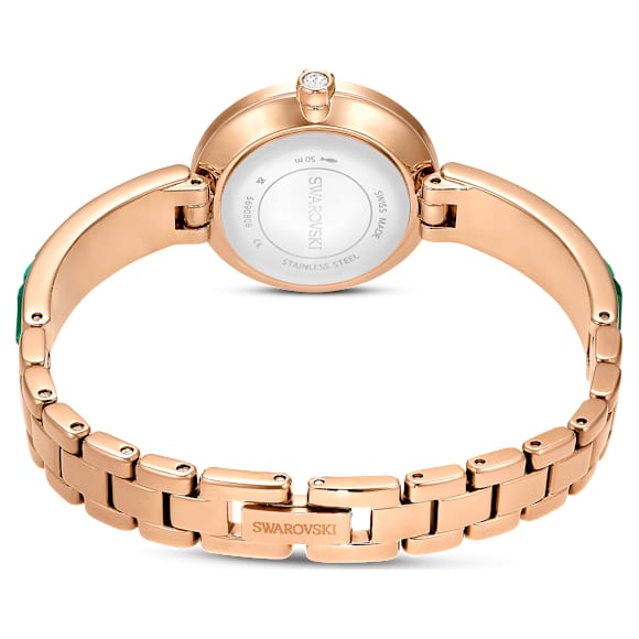 Matrix Bangle 手錶, 瑞士製造, 水晶錶鏈, 綠色, 香檳金色潤飾 - Swarovski, 5690808