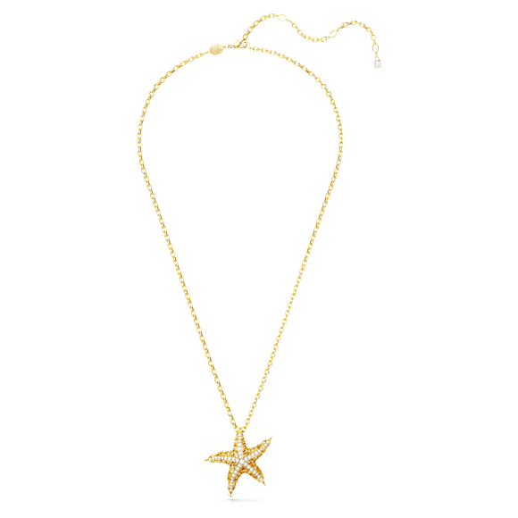 Pendentif Idyllia, Crystal pearls, Étoile de mer, Ton doré, Placage de ton or - Swarovski, 5691035