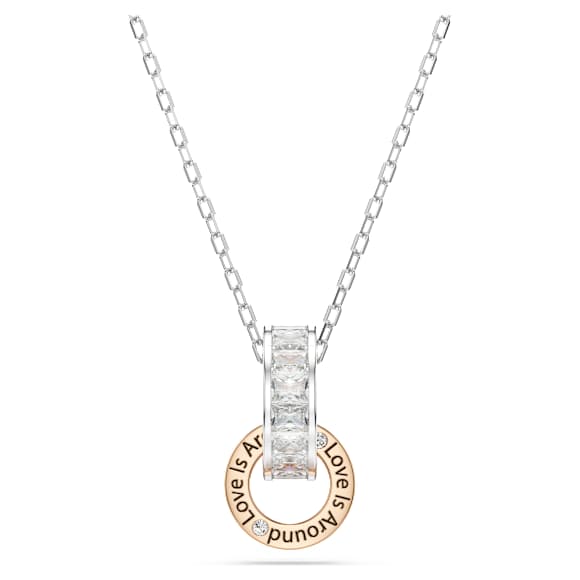 Connexus pendant, Mixed cuts, `Love is around`, White, Mixed metal finish - Swarovski, 5691179