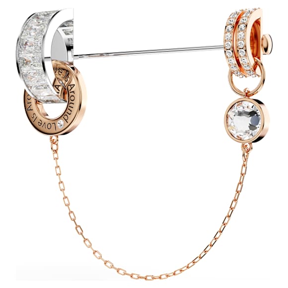 Connexus ブローチ, ミックスカット, `Love is around`, ホワイト, ミックスメタル仕上げ - Swarovski, 5691180