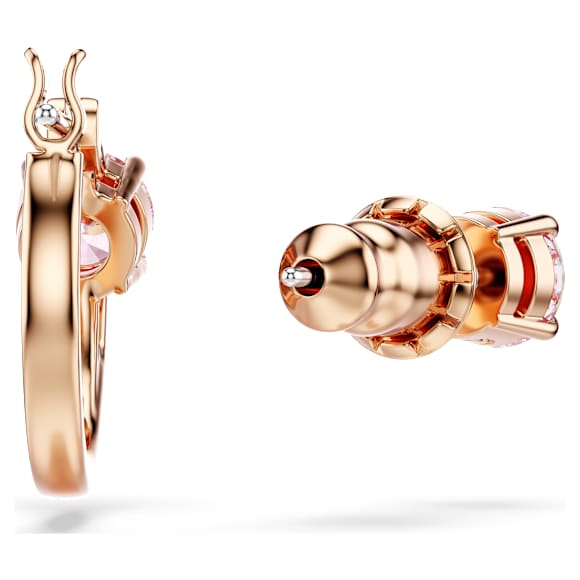 Connexus Ohrstecker, Asymmetrisches Design, Rundschliff, Rosa, Metallmix - Swarovski, 5691181