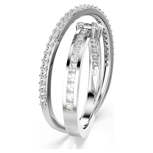 Hyperbola Ring, Verschiedene Schliffe, Weiß, Rhodiniert - Swarovski, 5691232