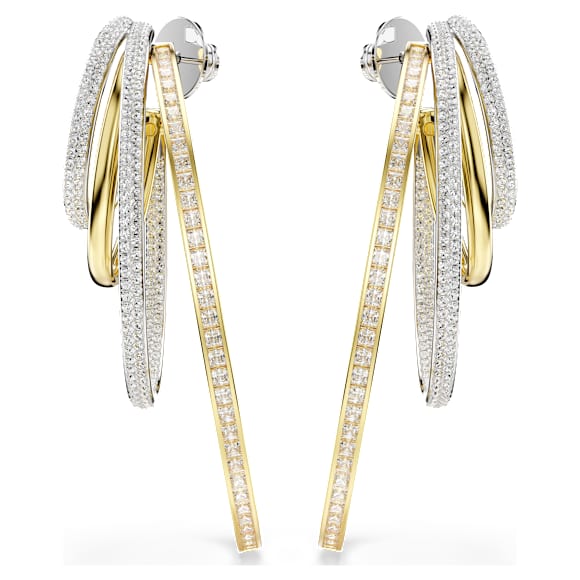 Hyperbola Kreolen, Verschiedene Schliffe, Groß, Weiß, Metallmix - Swarovski, 5691618