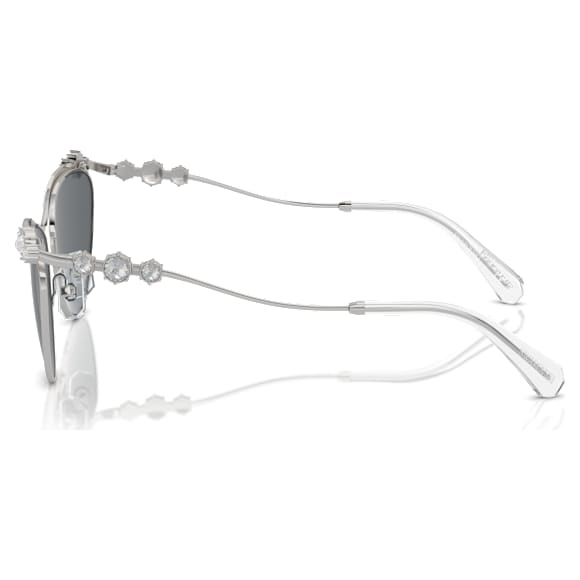 Sunglasses, Oval shape, SK7017, Silver tone - Swarovski, 5691646