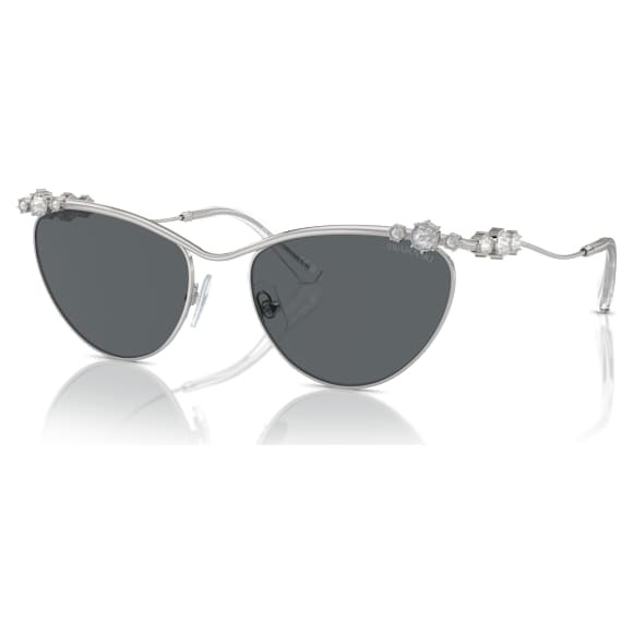 Sunglasses, Oval shape, SK7017, Silver tone - Swarovski, 5691646