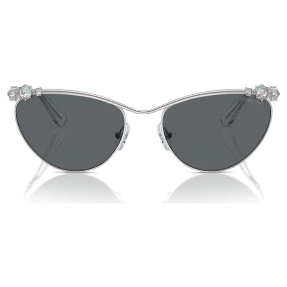 Sunglasses, Oval shape, SK7017, Silver tone - Swarovski, 5691646