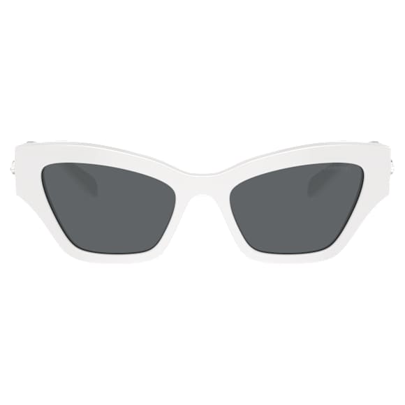 Sunglasses, Cat-eye shape, White - Swarovski, 5691696