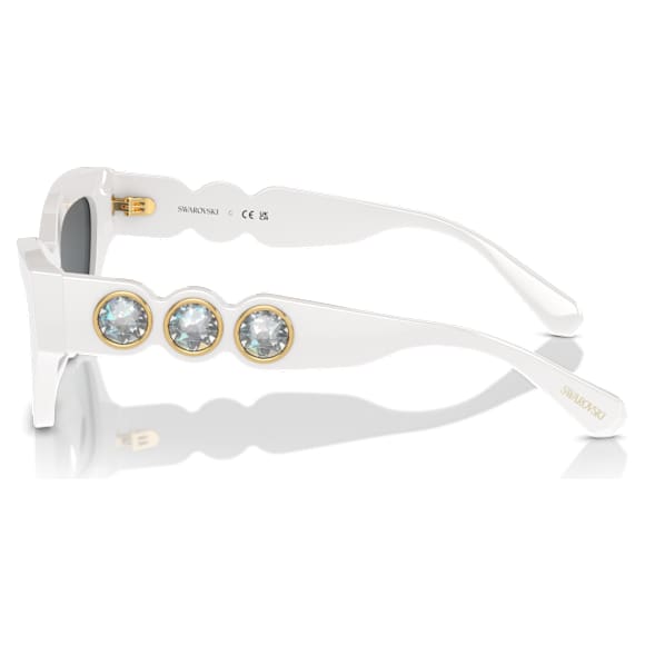 แว่นกันแดด, ทรงตาแมว, ขาว - Swarovski, 5691696