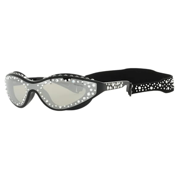 Sunglasses with strap, Swimming shape, Black - Swarovski, 5691733