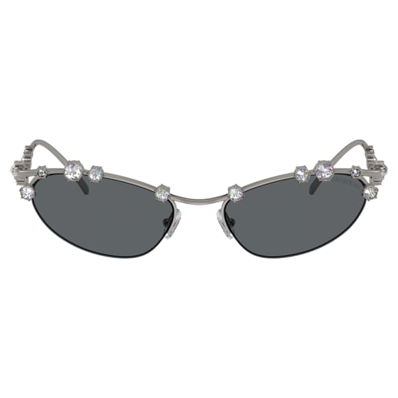 แว่นกันแดด, ทรงตาแมว, SKU001, โทนสีเงิน - Swarovski, 5691743