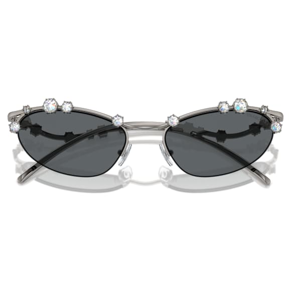 แว่นกันแดด, ทรงตาแมว, SKU001, โทนสีเงิน - Swarovski, 5691743