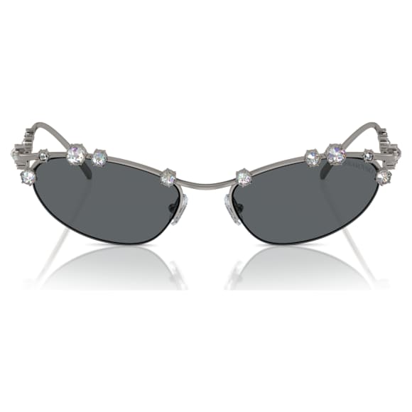 แว่นกันแดด, ทรงตาแมว, SKU001, โทนสีเงิน - Swarovski, 5691743
