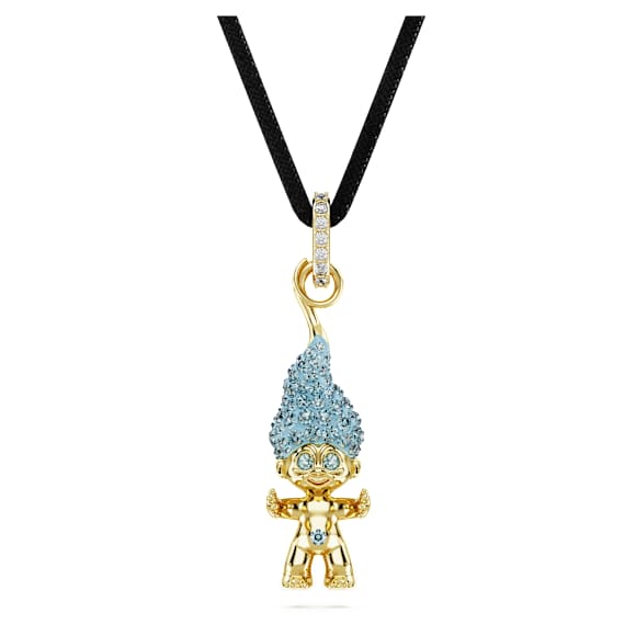 Good Luck Trolls pendant, Troll, Blue, Gold-tone plated - Swarovski, 5691942