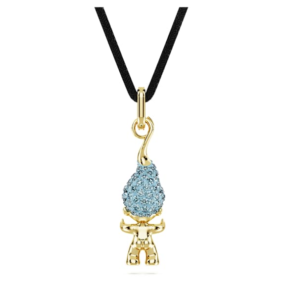 Good Luck Trolls pendant, Troll, Blue, Gold-tone plated - Swarovski, 5691942