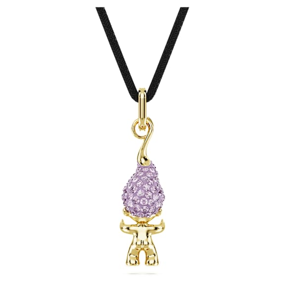 Good Luck Trolls pendant, Troll, Purple, Gold-tone plated - Swarovski, 5691943