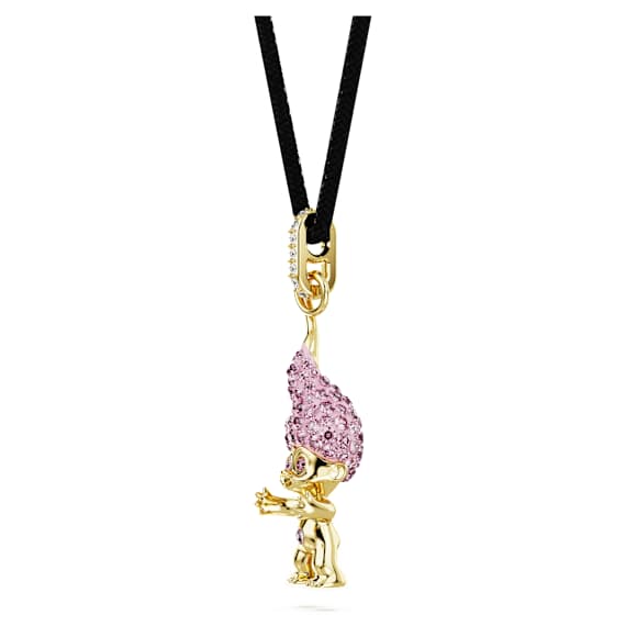 Good Luck Trolls set, Troll, Pink, Gold-tone plated - Swarovski, 5691945