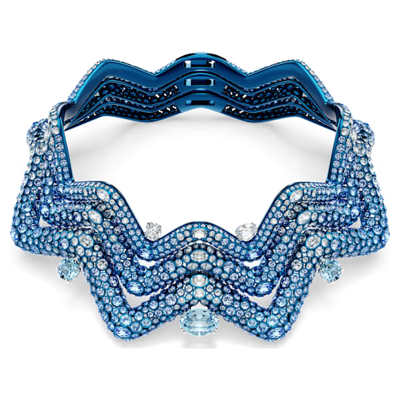 Sublima choker, Statement, Mixed cuts, Blue, Blue finish - Swarovski, 5692094