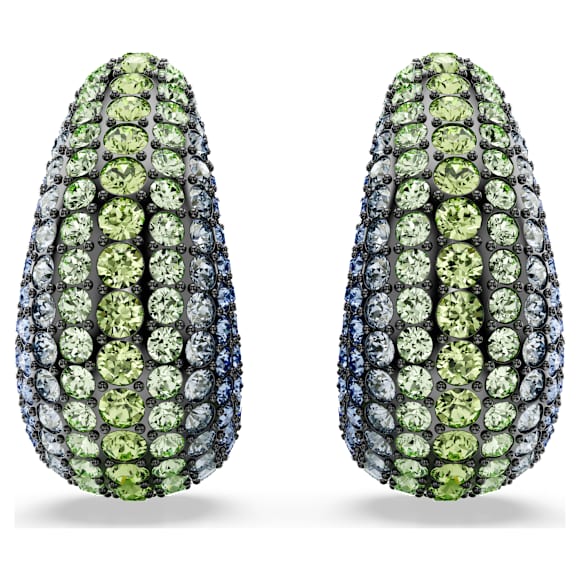 Boucles d'oreilles clip Sublima, Taille ronde, Medium, Multicolores, Métal plaqué ruthénium - Swarovski, 5692111
