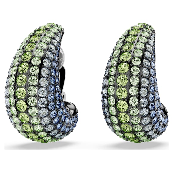 Boucles d'oreilles clip Sublima, Taille ronde, Medium, Multicolores, Métal plaqué ruthénium - Swarovski, 5692111