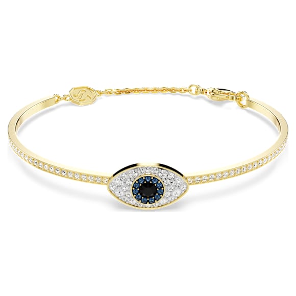 Symbolica bangle, Evil eye, Blue, Gold-tone plated - Swarovski, 5692171