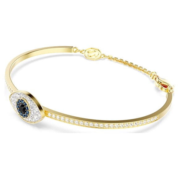 Symbolica bangle, Evil eye, Blue, Gold-tone plated - Swarovski, 5692171