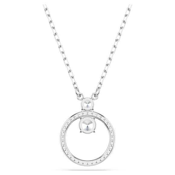 Constella จี้สร้อยคอ, ฝังแบบพาเว่, เจียระไนทรงกลม, ขาว, เคลือบโรเดียม - Swarovski, 5692261