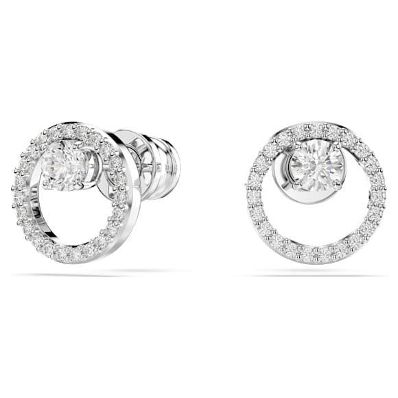 Constella 스터드 이어링, 라운드 컷, 화이트, 로듐 플래팅 - Swarovski, 5692262