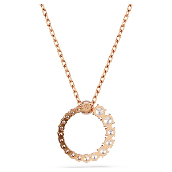 Matrix pendant, Crystal pearl, Round cut, White, 18K rose gold finish - Swarovski, 5692265