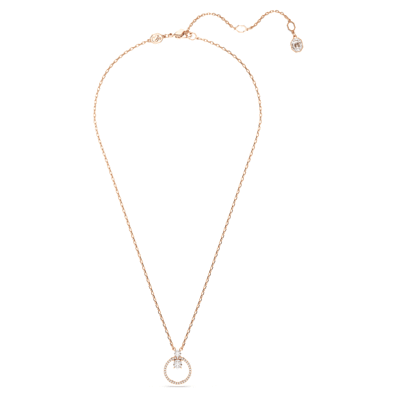 Constella pendant, Pavé, Round cut, White, Rose gold-tone plated - Swarovski, 5692266