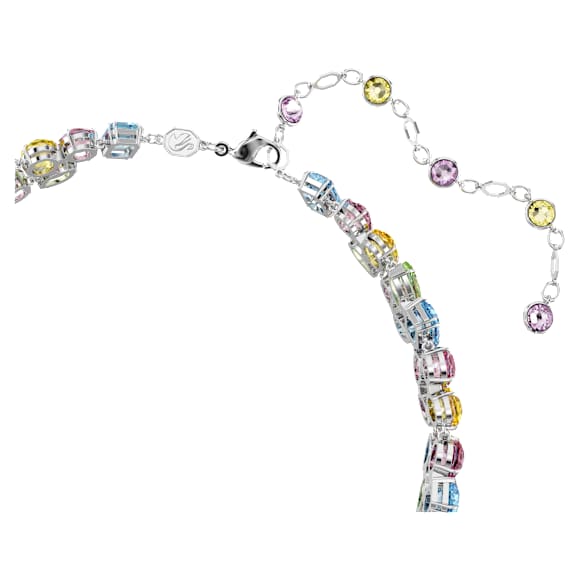 Gema choker, Mixed cuts, Multicolored, Rhodium plated - Swarovski, 5692418