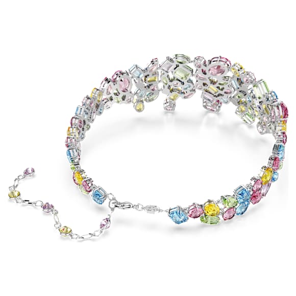 Naszyjnik typu choker Gema, Szlify różnorodne, Różnokolorowy, Powłoka z rodu - Swarovski, 5692418
