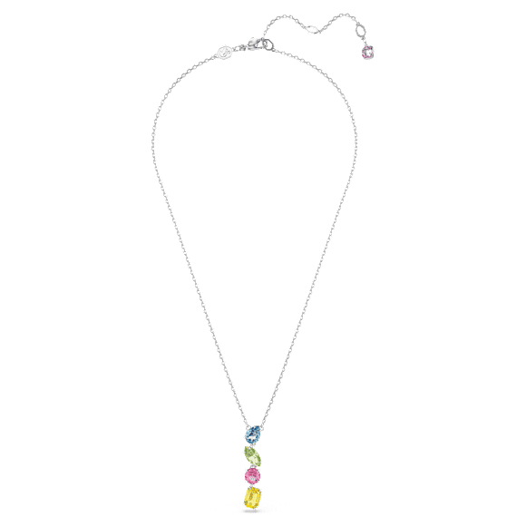 Gema Y pendant, Mixed cuts, Multicolored, Rhodium plated - Swarovski, 5692421