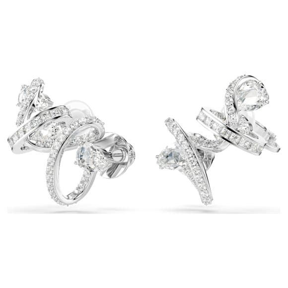 Hyperbola Ohrspange, Verschiedene Schliffe, Weiß, Rhodiniert - Swarovski, 5692424
