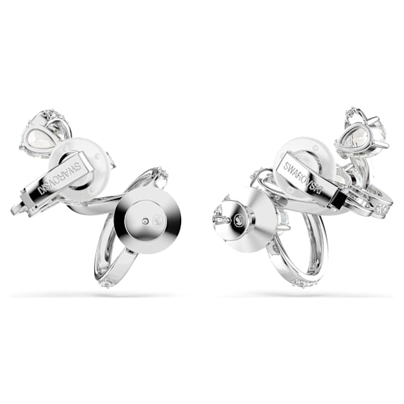 Hyperbola fülgyűrű, Vegyes metszés, Fehér, Ródium bevonattal - Swarovski, 5692424