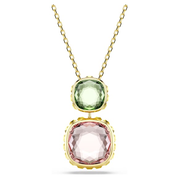 Chroma Kolye, Yastık kesim, Çok renkli, 18k altın rengi yüzey - Swarovski, 5692496