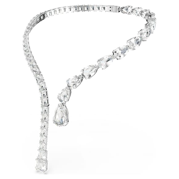 Matrix Offene Halskette, Verschiedene Schliffe, Weiß, Rhodiniert - Swarovski, 5692517