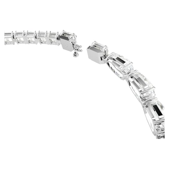 Matrix necklace, Mixed cuts, White, Rhodium plated - Swarovski, 5692521