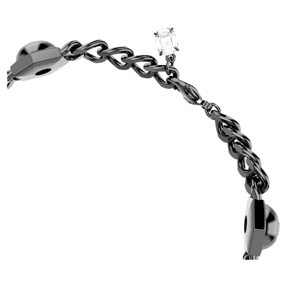 Numina bracelet, Round cut, Black, Ruthenium plated - Swarovski, 5692605